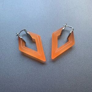 Geometric Orange Earrings